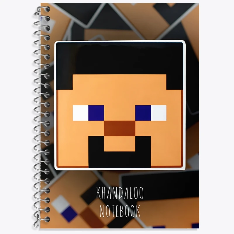 دفتر زبان 50 برگ خندالو مدل سه خط طرح بازی ماینکرافت (Minecraft) کد N8723