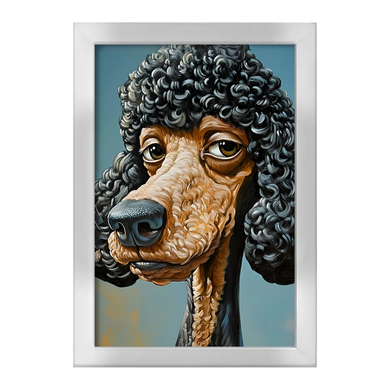 تابلو خندالو طرح سگ مو فرفری کد F6533