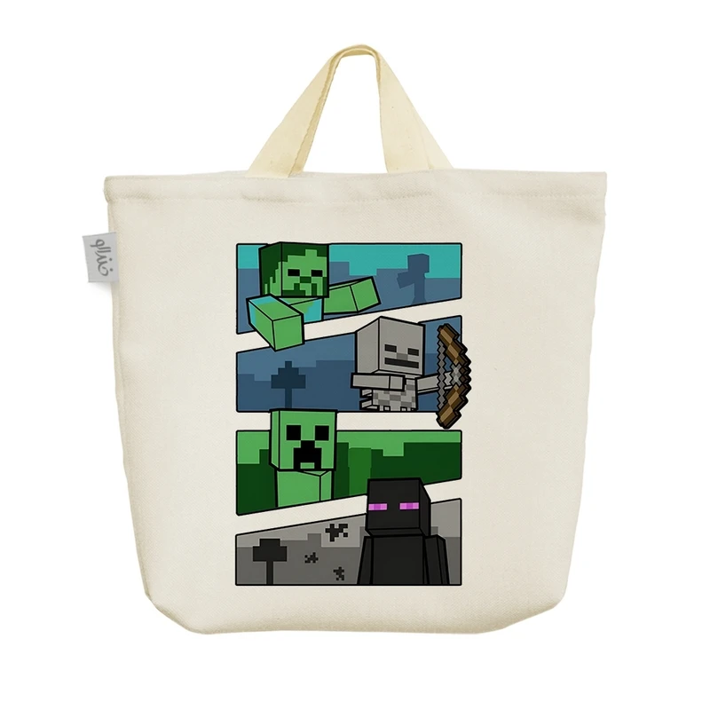 ساک خرید خندالو مدل بازی ماینکرافت (Minecraft) کد H2228