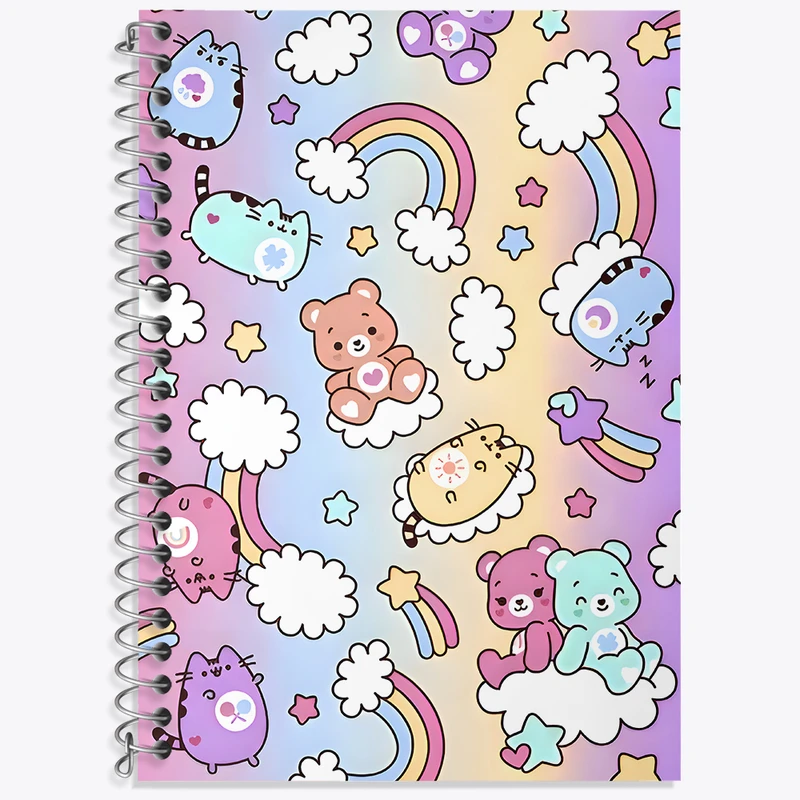 دفتر زبان دوخط 50 برگ خندالو طرح گربه و خرس های مهربون کد N7100