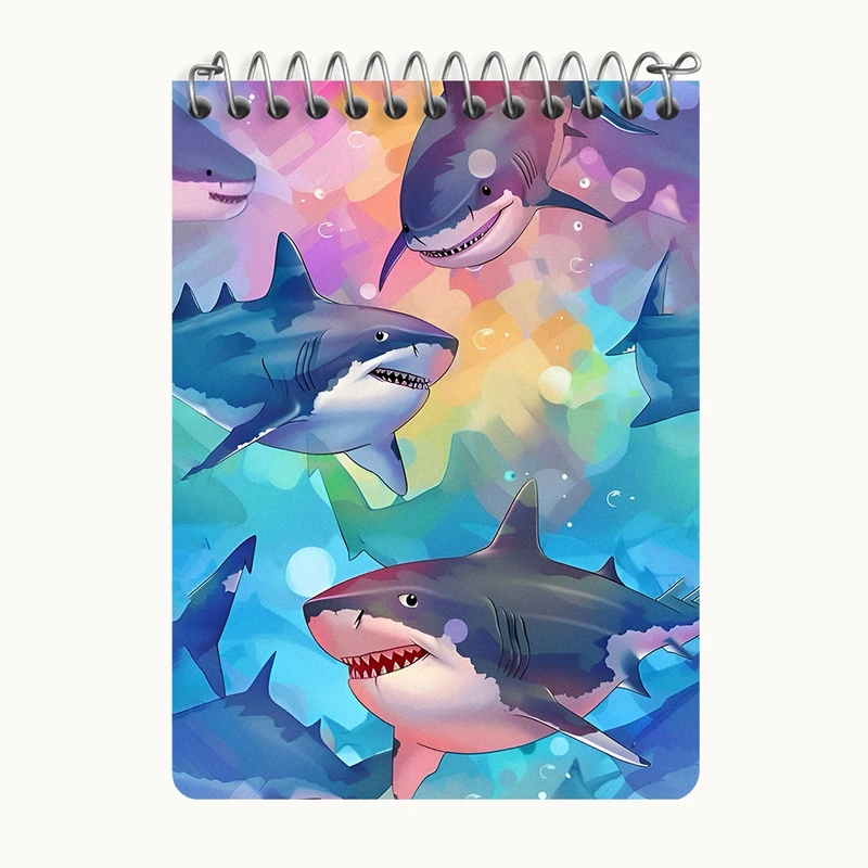 دفتر یادداشت 50 برگ خندالو طرح پترن کوسه کد N6767