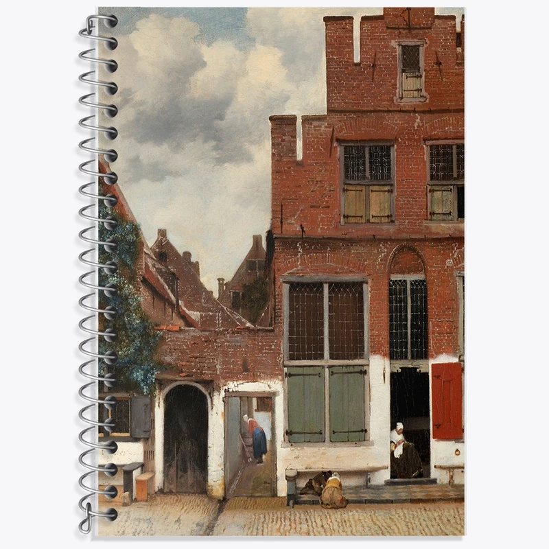 دفتر زبان 50 برگ خندالو مدل سه خط طرح نقاشی خیابان کوچک اثر یوهانس فرمیر کد F12426