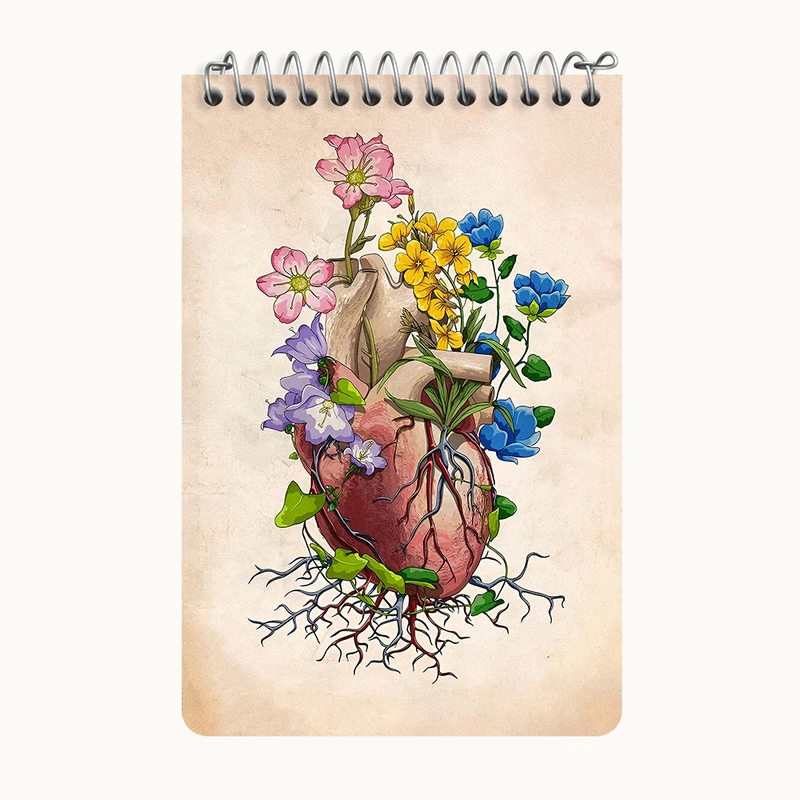 دفتر یادداشت 50 برگ خندالو طرح آناتومی قلب (Heart Anatomy) کد F13974