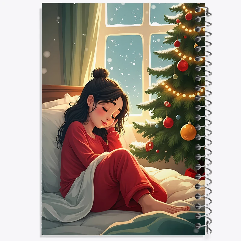دفتر نقاشی 50 برگ خندالو طرح دختر و درخت کریسمس کد N6298