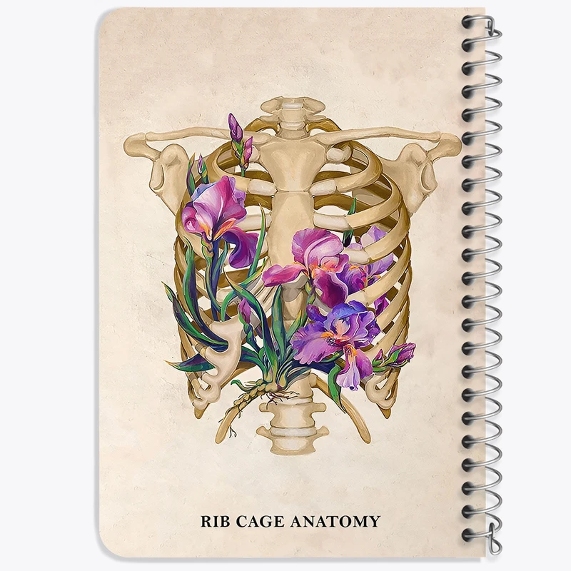 دفتر یادداشت 50 برگ خندالو طرح آناتومی قفسه سینه (Rib Cage Anatomy) کد F14029