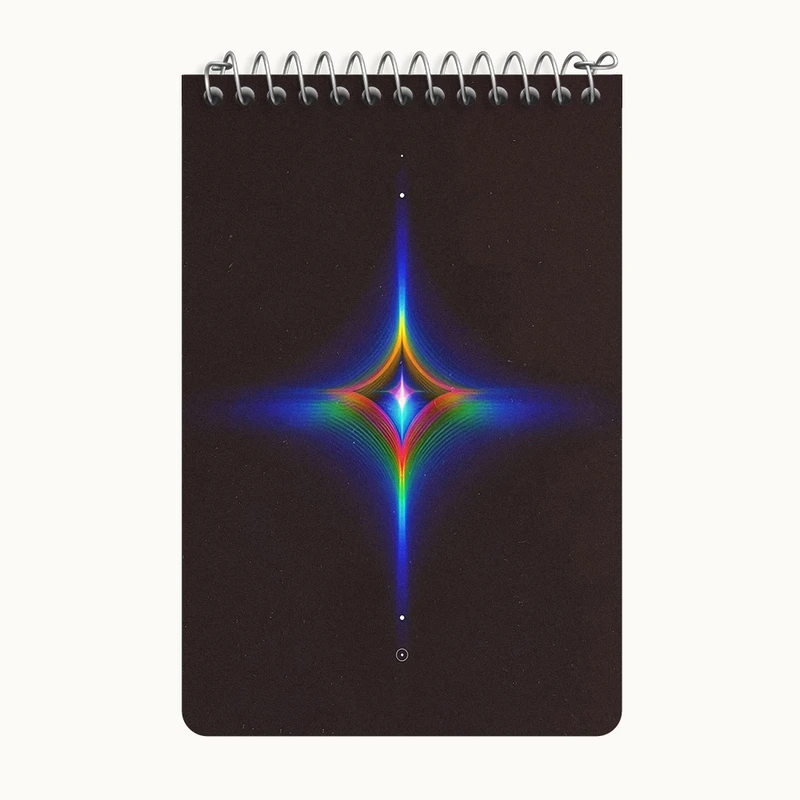 دفتر یادداشت 50 برگ خندالو طرح نورهای رنگی کد F8816