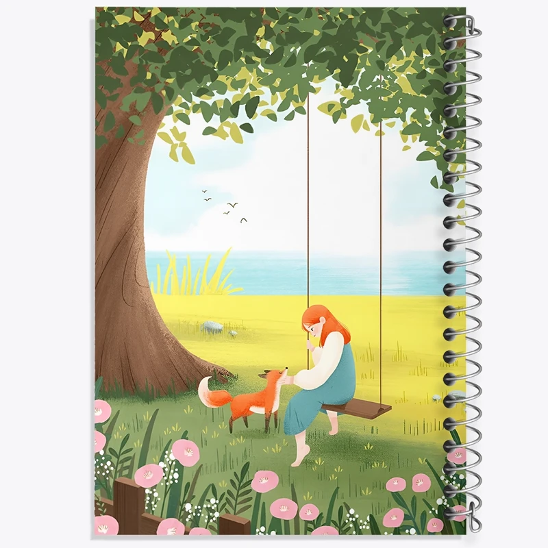 دفتر طراحی 50 برگ خندالو طرح دختر و روباه کد F11098