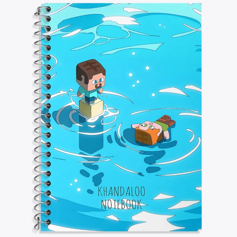 دفتر زبان 50 برگ خندالو مدل سه خط طرح بازی ماینکرافت (Minecraft) کد N8684