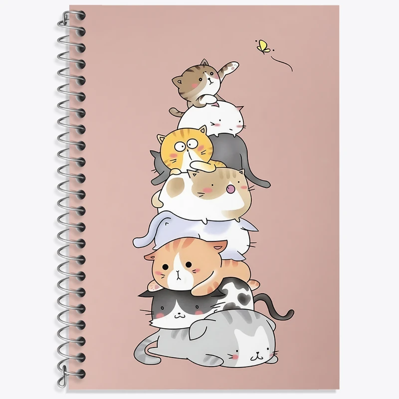 دفتر زبان 50 برگ خندالو طرح گربه های کیوت کد N9433