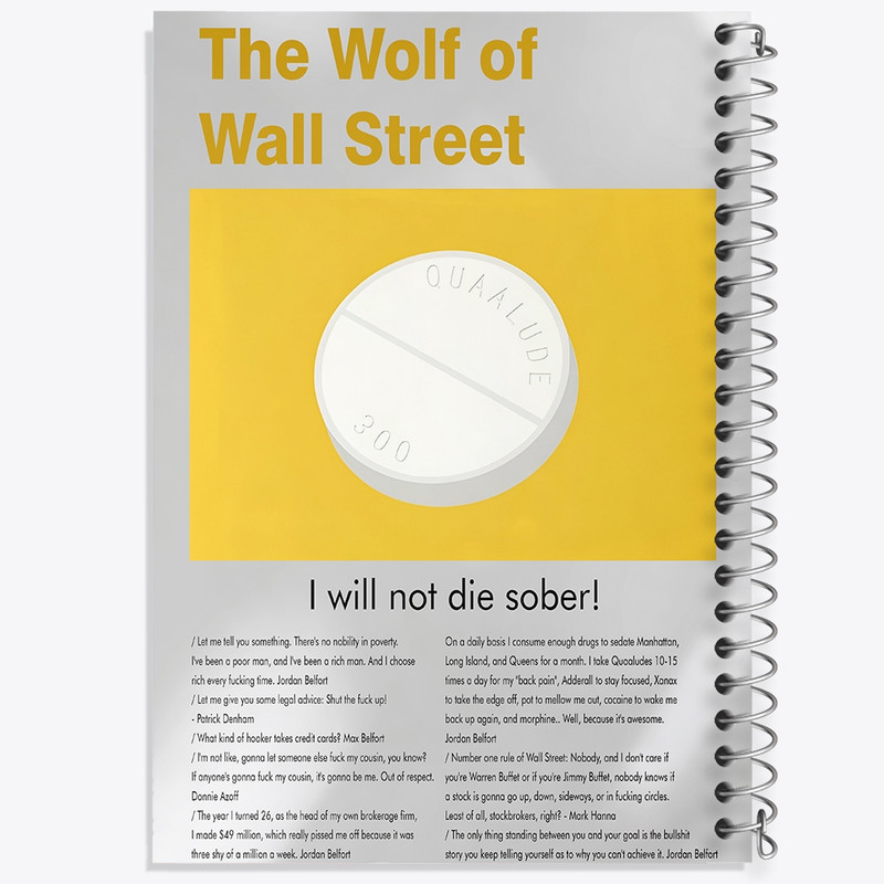 دفتر ژورنال نویسی 50 برگ خندالو مدل نقطه ای طرح گرگ وال استریت (The Wolf of Wall Stree) کد F13845