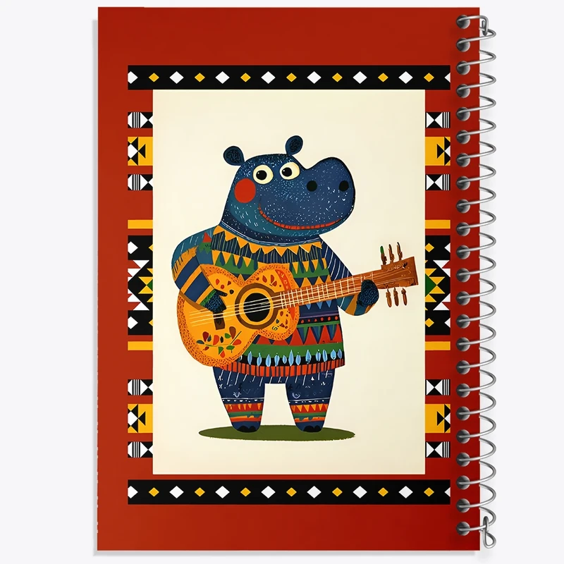 دفتر ژورنال نویسی 50 برگ خندالو مدل نقطه ای طرح اسب آبی نوازنده کد N7187