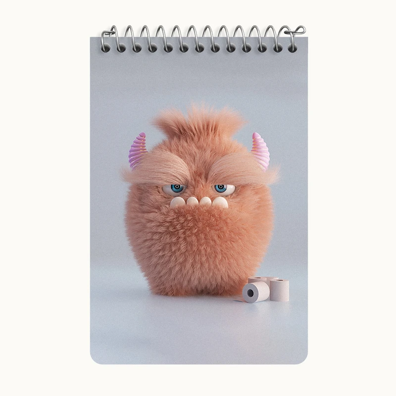 دفتر یادداشت 50 برگ خندالو طرح هیولای بامزه کد F3334