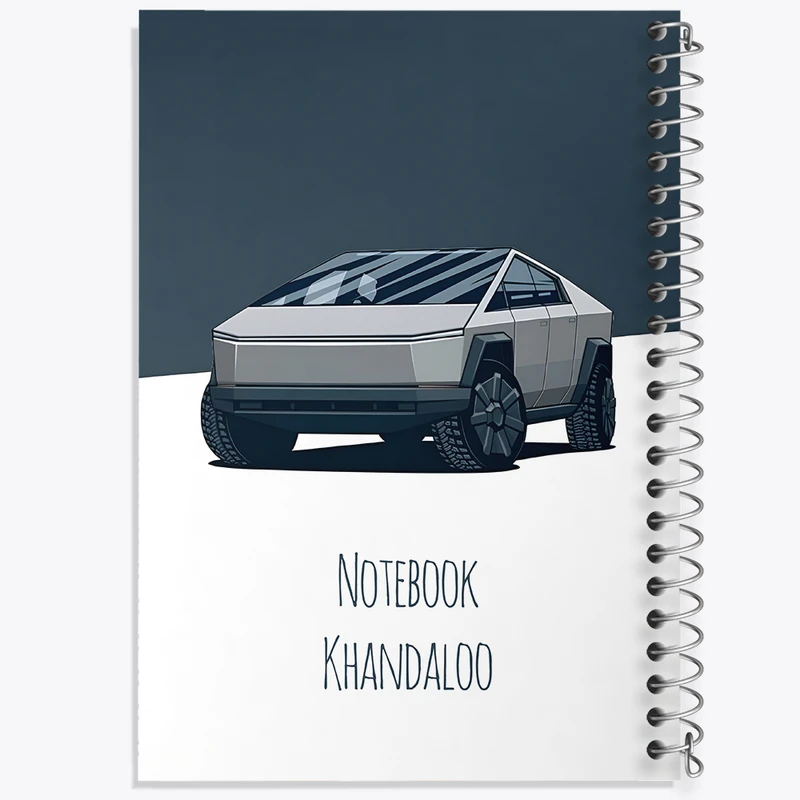 دفتر مشق 50 برگ خندالو طرح تسلا (Tesla Cybertruck) کد N7522