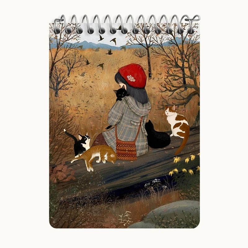 دفتر یادداشت 50 برگ خندالو طرح دختر عشق گربه کد N6299