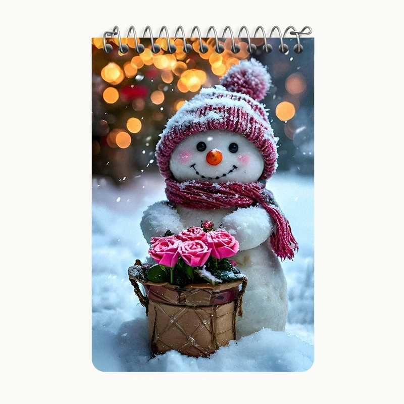 دفتر یادداشت 50 برگ خندالو طرح آدم برفی بامزه کد F9477