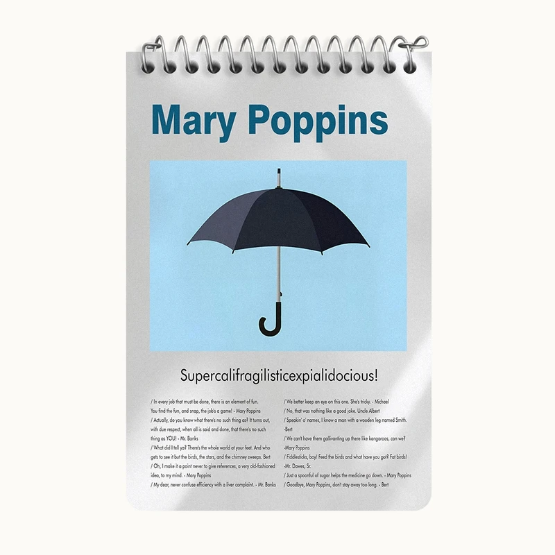 دفتر یادداشت 50 برگ خندالو طرح مری پاپینز (Mary Poppins) کد F13841