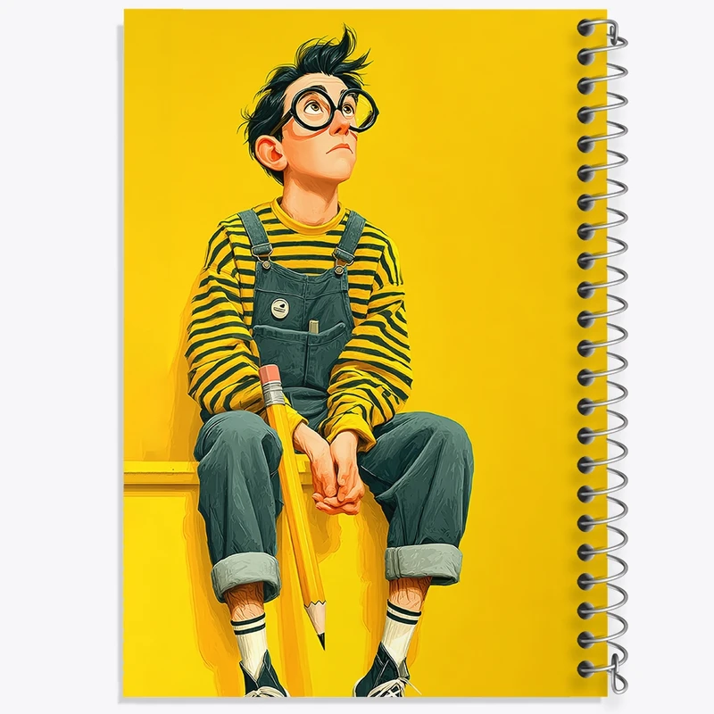 دفتر شطرنجی 50 برگ خندالو طرح پسرانه فانتزی کد N8387