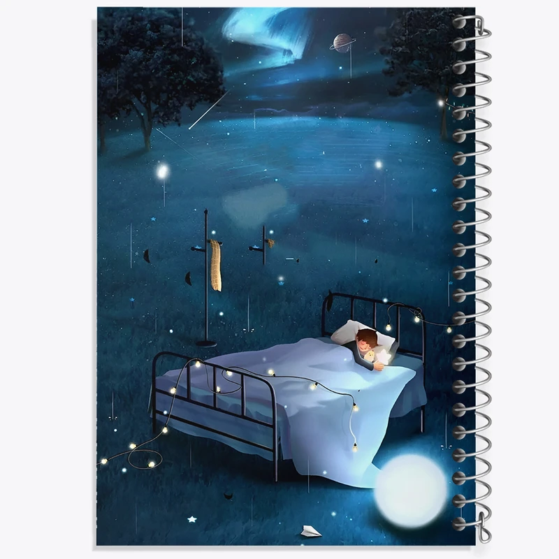 دفتر نقاشی 50 برگ خندالو طرح پسر و تخت خواب کد F8770