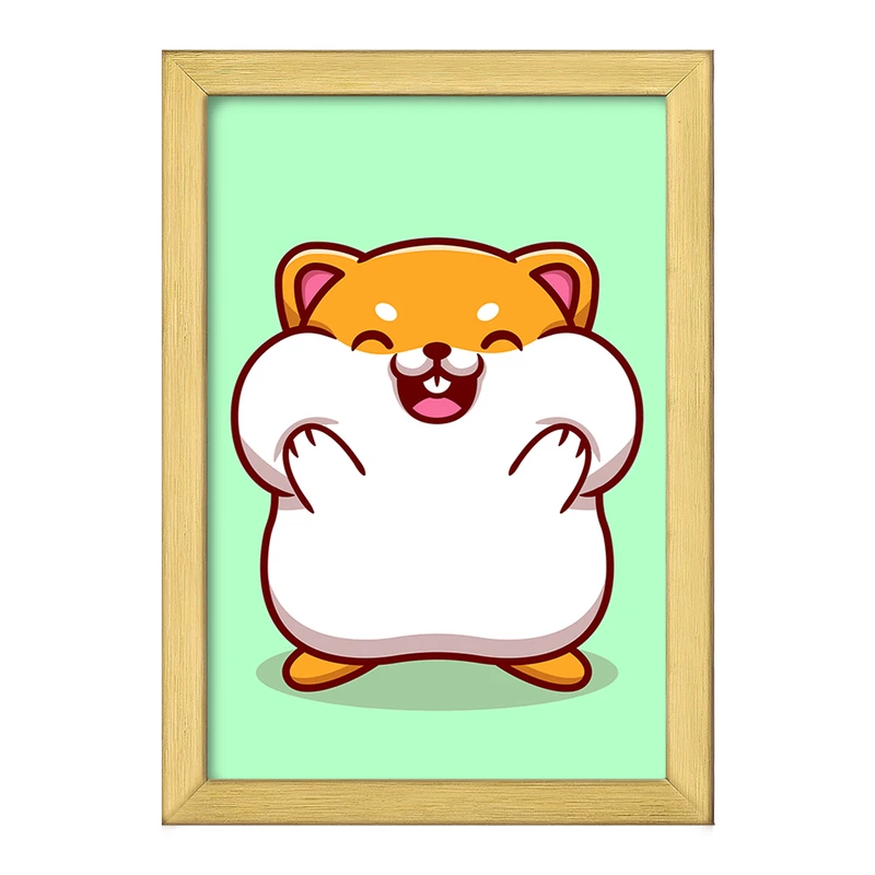 تابلو خندالو طرح حیوانات بامزه موش خرما  کد 25395