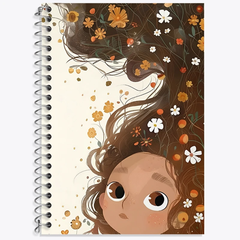 دفتر زبان 50 برگ خندالو مدل سه خط طرح دخترانه بامزه کد N8395