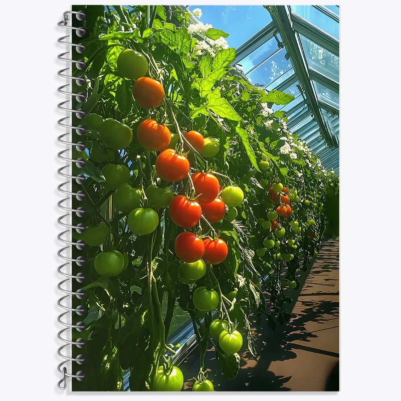 دفتر زبان 50 برگ خندالو مدل سه خط طرح بوته گوجه فرنگی کد F12737