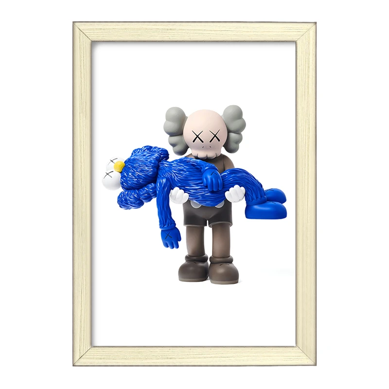 تابلو خندالو طرح عروسک کاز (kaws) کد F3993