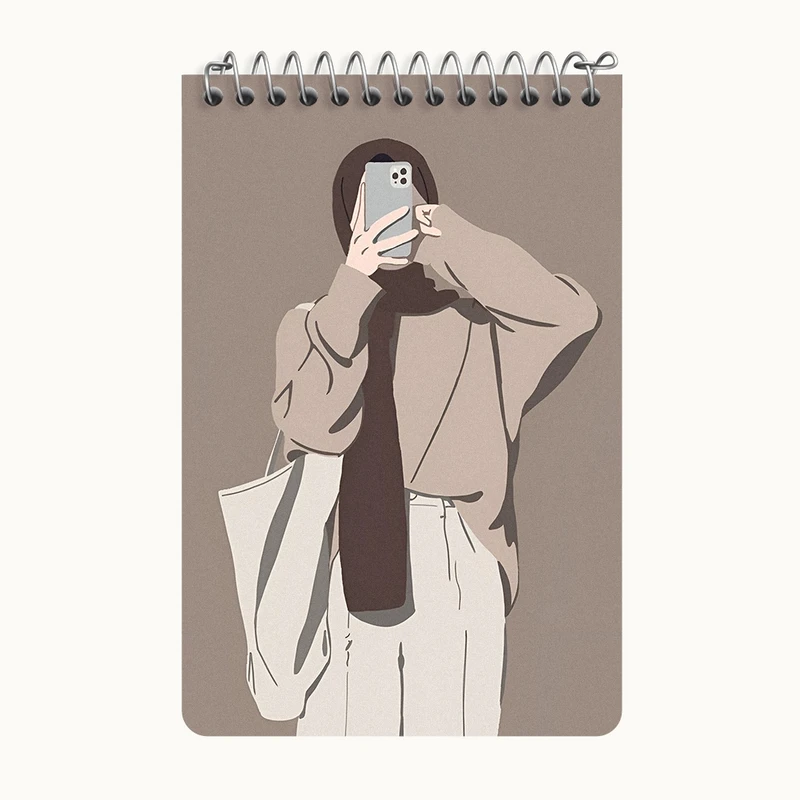 دفتر یادداشت 50 برگ خندالو طرح دخترانه مینیمال کد F7646