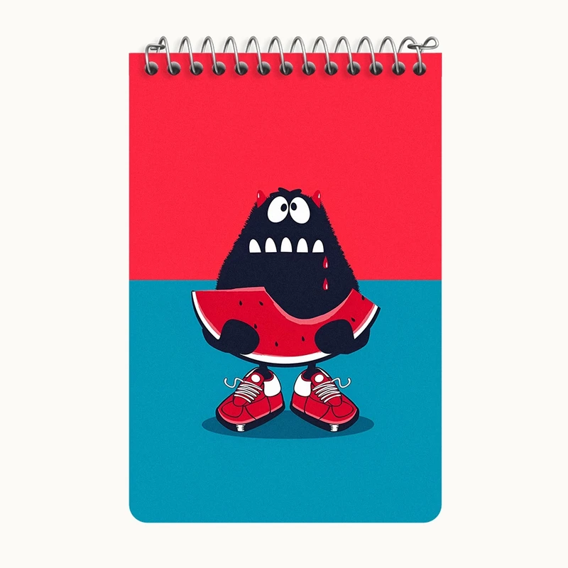 دفتر یادداشت 50 برگ خندالو طرح هیولا و هندوانه کد F8614