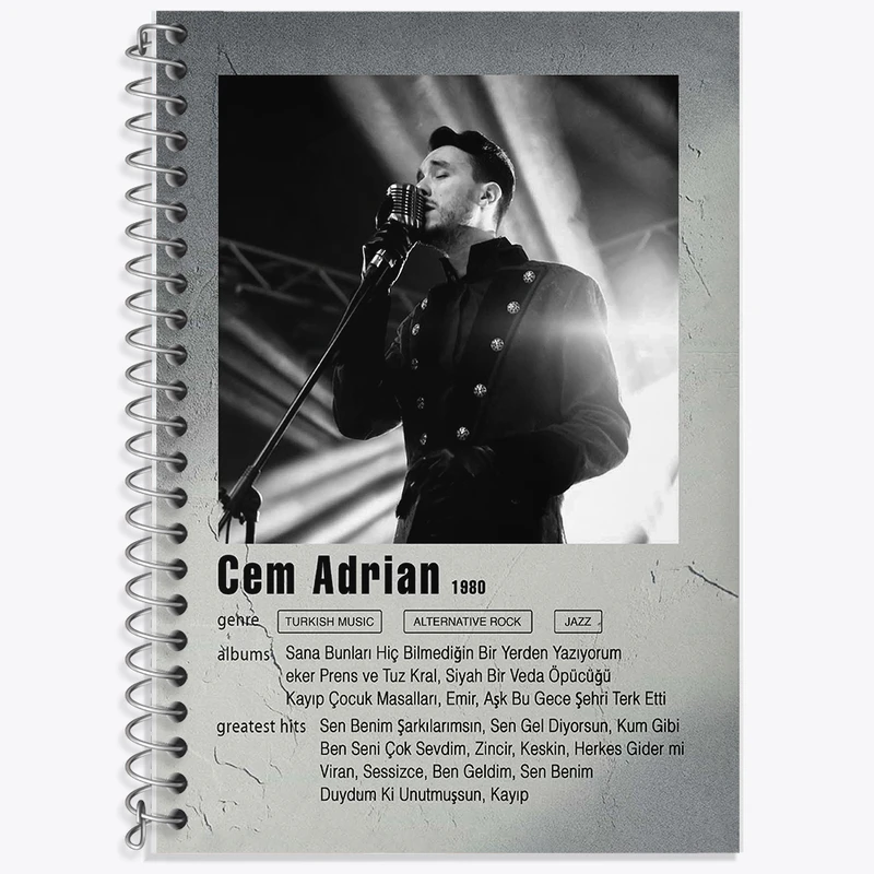 دفتر زبان 50 برگ خندالو مدل دو خط طرح جم آدریان (Cem Adrian)   کد F11239