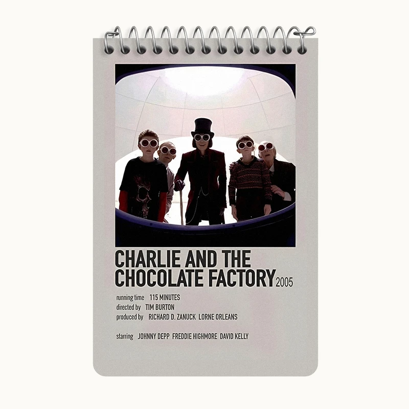 دفتر یادداشت 50 برگ خندالو طرح چارلی و کارخانه شکلات سازی کد F13123