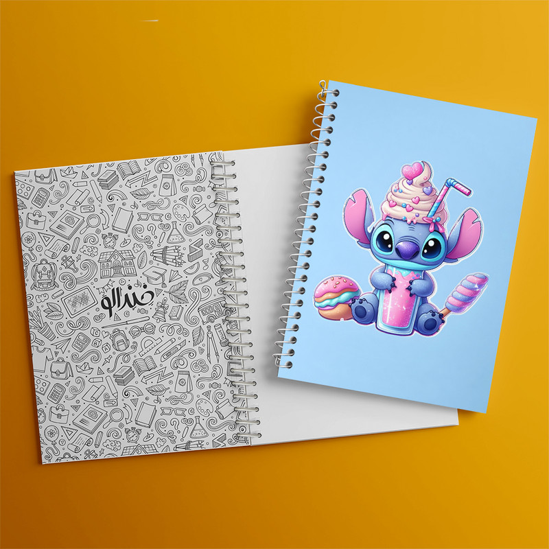 دفتر مشق 100 برگ خندالو طرح استیچ کد F3331