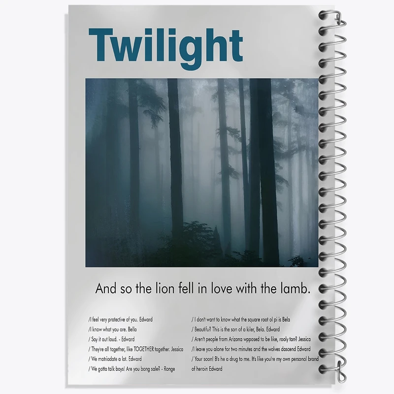 دفتر ژورنال نویسی 50 برگ خندالو مدل نقطه ای طرح گرگ ‌ومیش (The Twilight) کد F13853