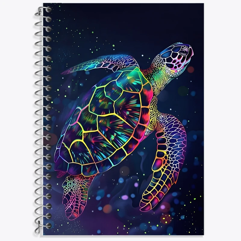 دفتر زبان 50 برگ خندالو مدل سه خط طرح لاکپشت کد F9522