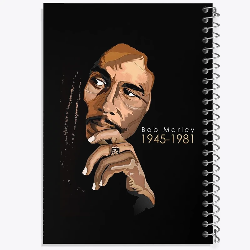 دفتر طراحی 50 برگ خندالو طرح باب مارلی Bob Marley کد 3272