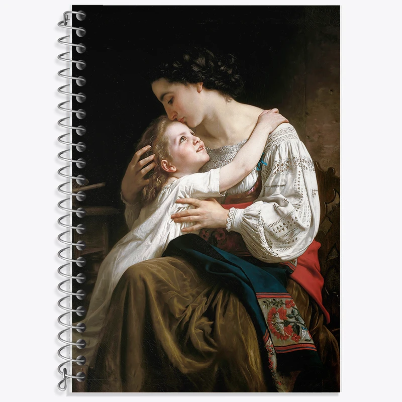 دفتر زبان 50 برگ خندالو مدل دو خط طرح نقاشی ظهور اثر ویلیام بوگرو کد F12510