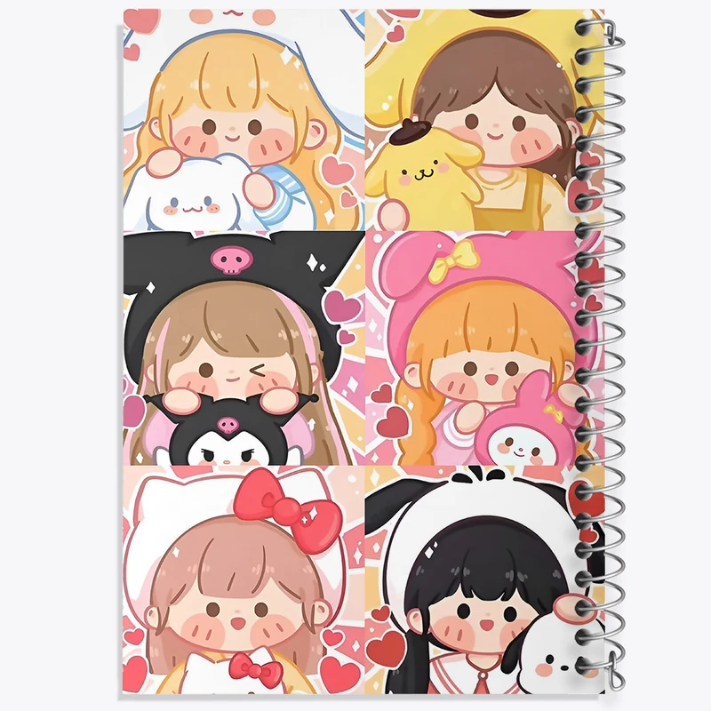 دفتر ژورنال نویسی 50 برگ خندالو مدل نقطه ای طرح دخترانه کرومی (Kuromi) کد N9112