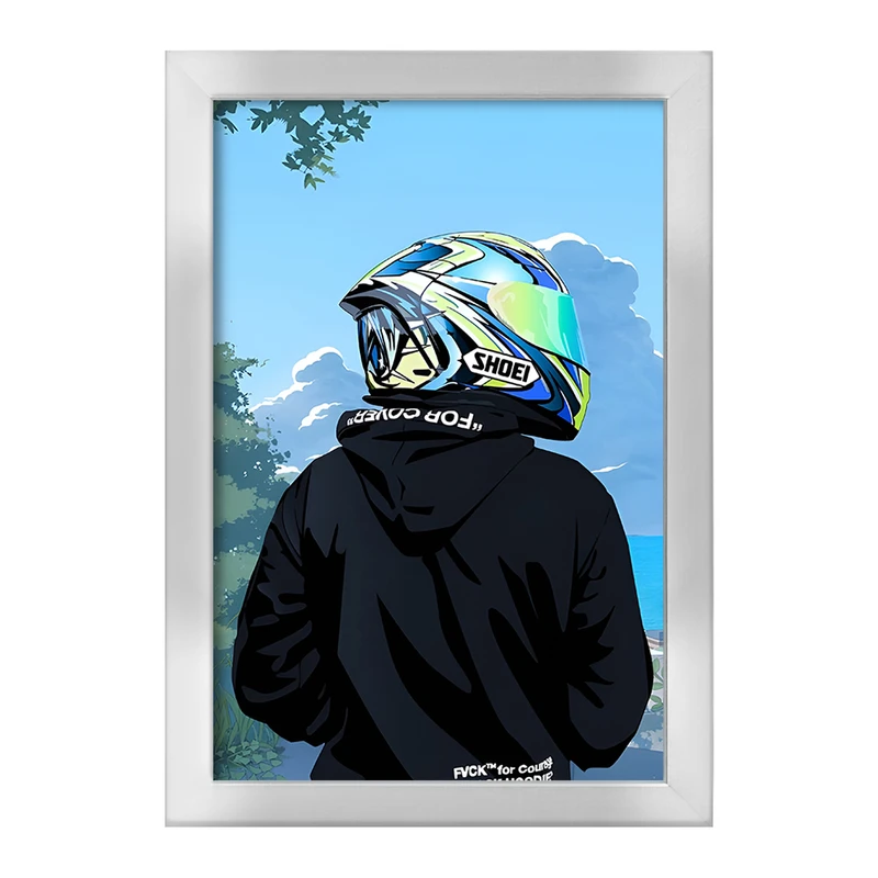 تابلو خندالو طرح پسر و کلاه کاسکت کد F3012