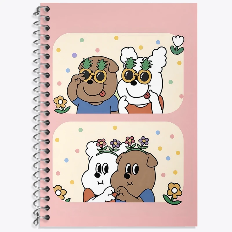 دفتر زبان 50 برگ خندالو مدل سه خط طرح سگ های بامزه کد N7366