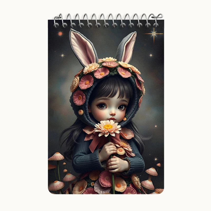 دفتر یادداشت 50 برگ خندالو طرح دخترانه کیوت کد F6677