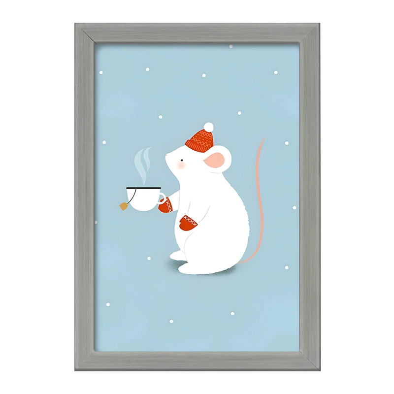 تابلو خندالو طرح موش و زمستان کد F8760