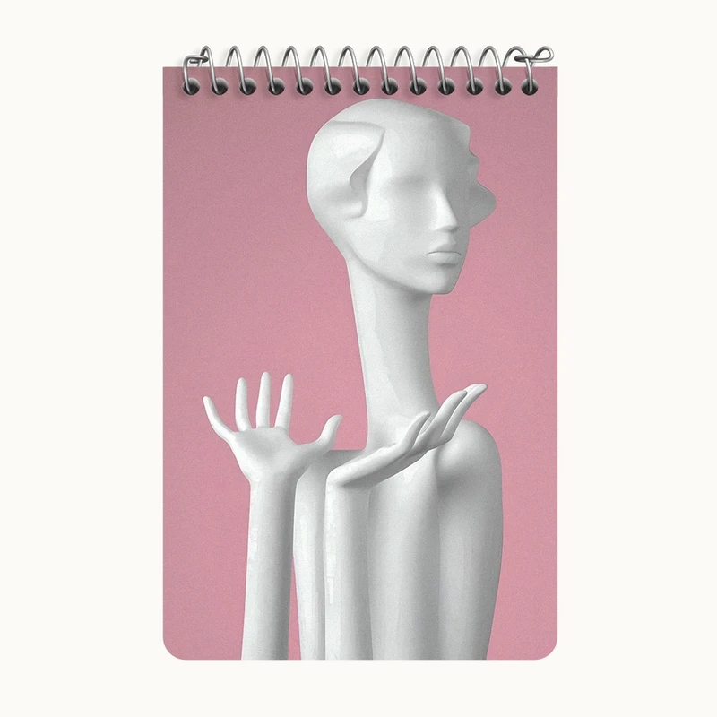 دفتر یادداشت 50 برگ خندالو طرح مجسمه زن کد F10268