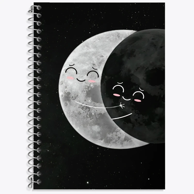 دفتر زبان دوخط 50 برگ خندالو طرح ماه کیوت کد F4305