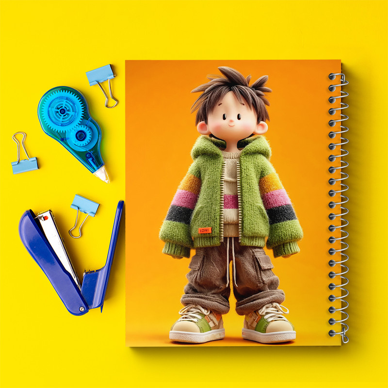 دفتر مشق 100 برگ خندالو طرح پسرانه کد N8359