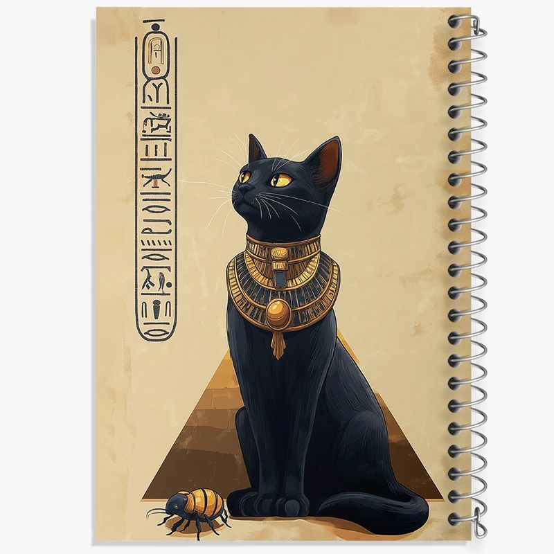دفتر شطرنجی 50 برگ خندالو طرح گربه ی مصری کد F10076