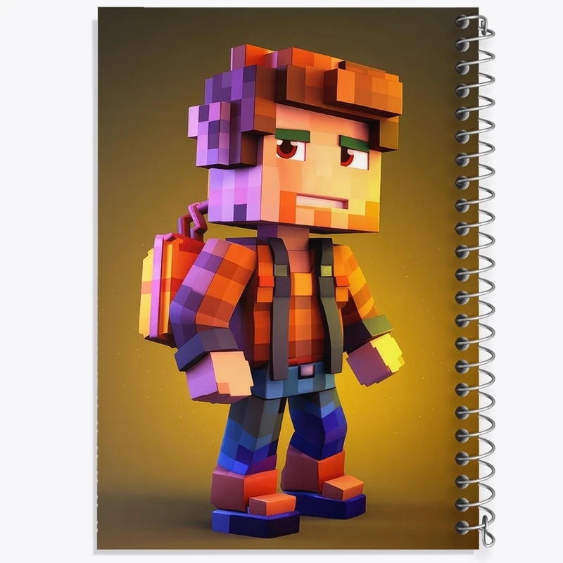 دفتر طراحی 50 برگ خندالو طرح ماینکرافت (Minecraft) کد F2057