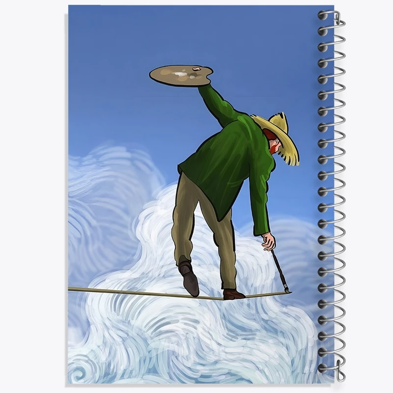 دفتر شطرنجی 50 برگ خندالو طرح ونسان ونگوگ کد F8810