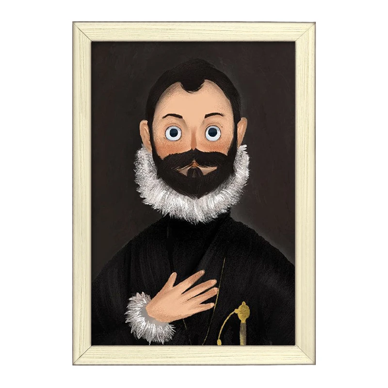 تابلو خندالو طرح شوالیه با دست روی سینه  کد 23363