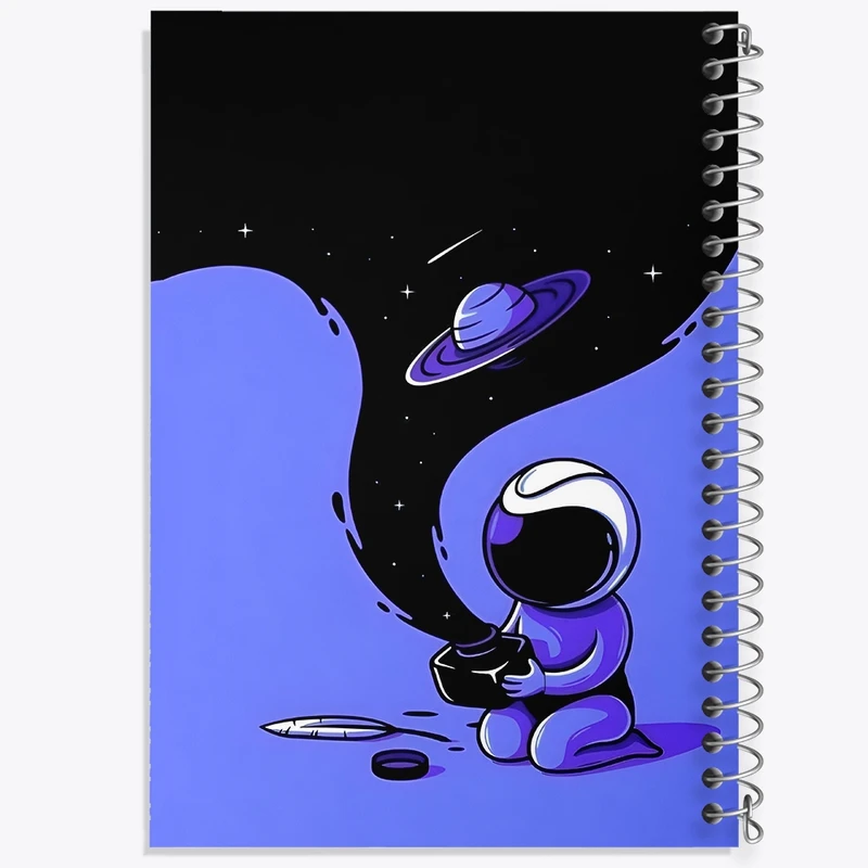 دفتر شطرنجی 50 برگ خندالو طرح فضانورد کد F3392