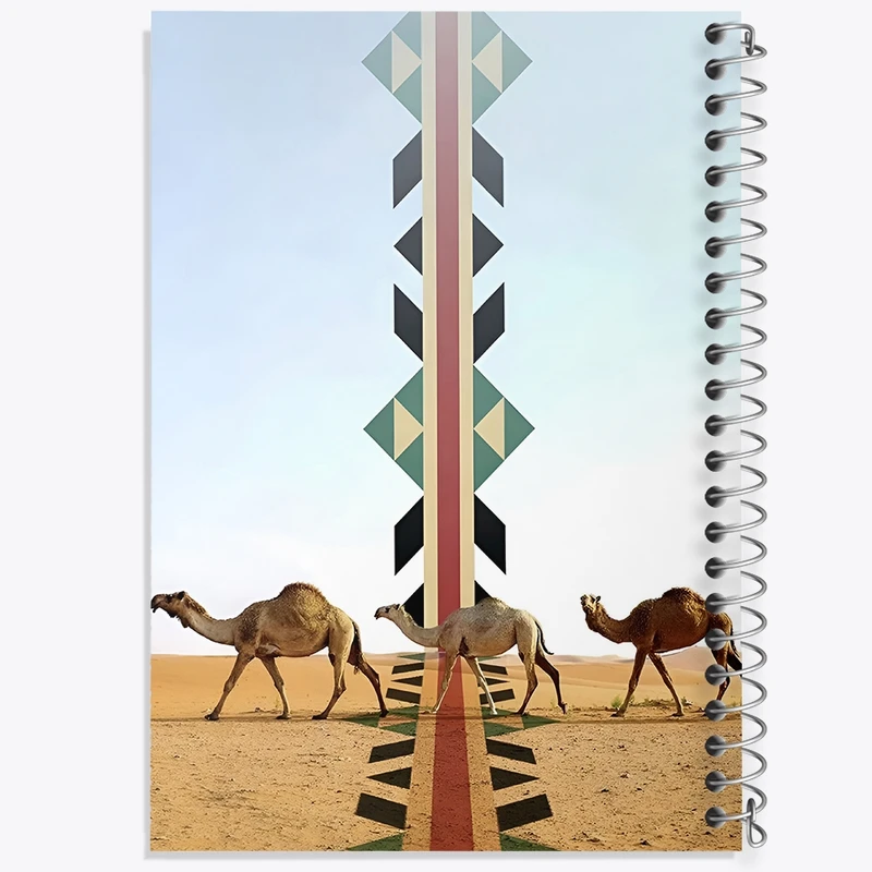 دفتر شطرنجی 50 برگ خندالو طرح شتر و بیابان کد F8849