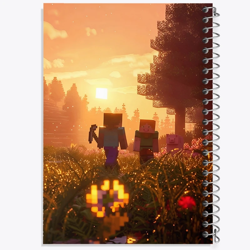 دفتر شطرنجی 50 برگ خندالو طرح ماینکرافت (Minecraft) کد F3547